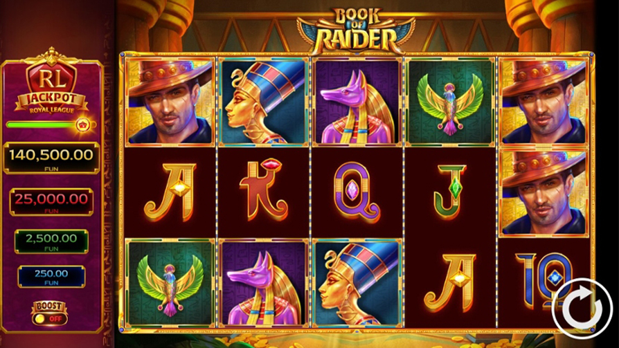 Royal-League-Book-of-Raider-Slot-screenshot